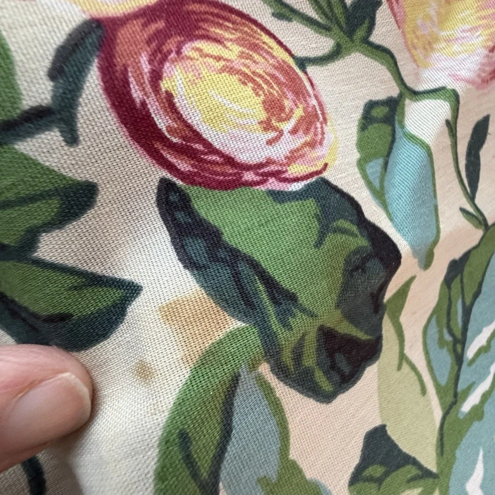 Vintage Set of 8 Linen Dinner Napkins Fruit & Leaves 17